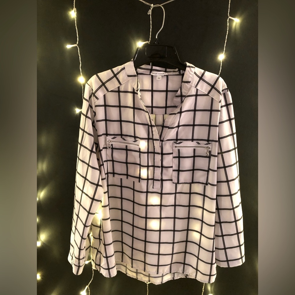 Notations white dress shirt